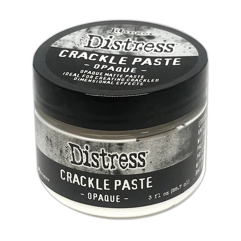 Jar of Ranger Distress Crackle Paste Opaque on a white background