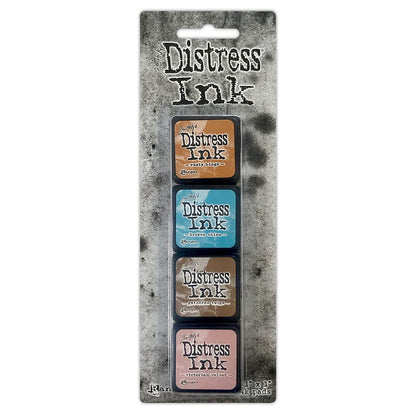 Package of Tim Holtz Distress Ink pads on a textured white background