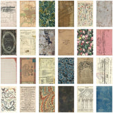 Collage of various vintage paper textures and designs.