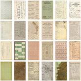 Collage of various vintage documents and printed materials.