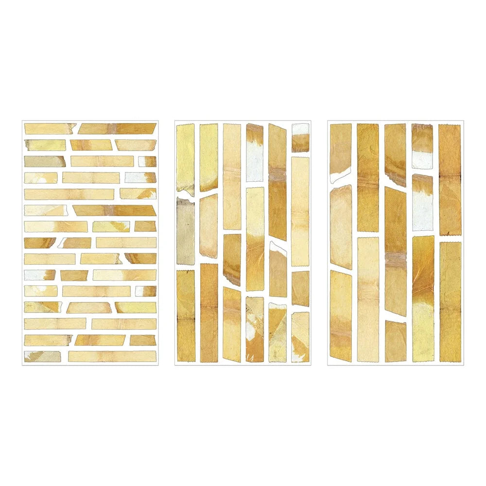 Three rectangular sticker panels with pre-cut cello tape shown.