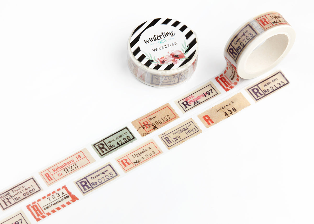 Registered Post Label Registered Mail - Exclusive Washi Tape by Wintertime Crafts