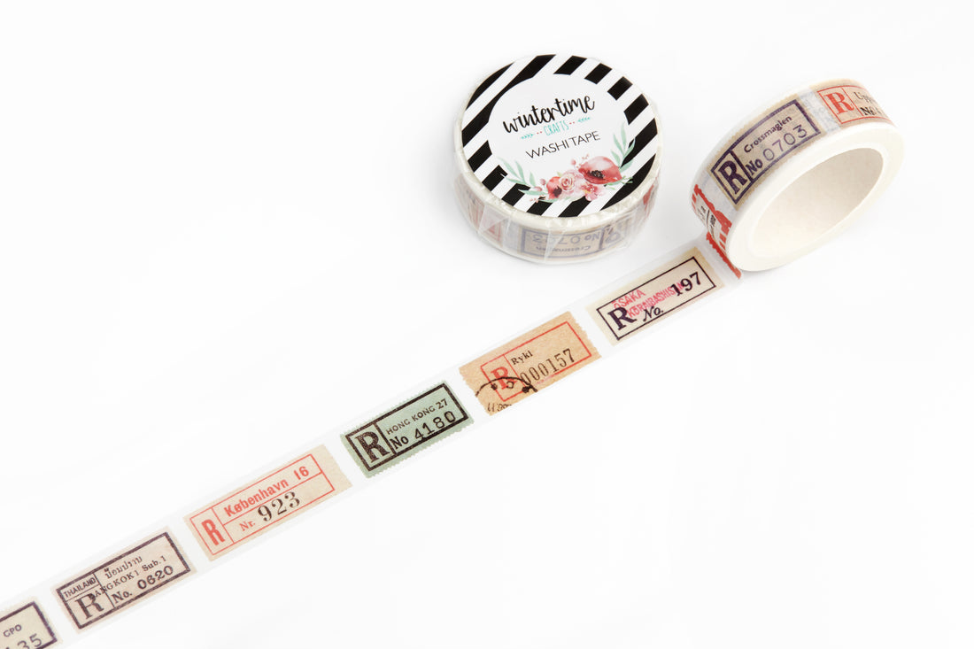 Registered mail labels washi tape