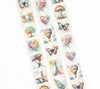 Colorful watercolor designs on little stamps washi tape