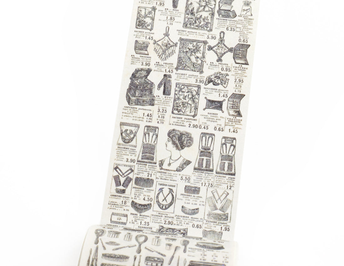 Close-up of washi tape with various ladies&