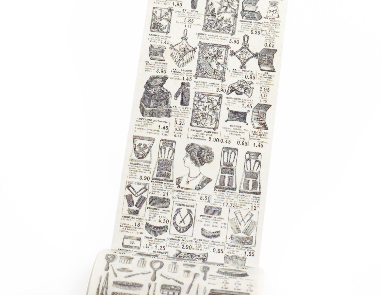 Close-up of washi tape with various ladies&