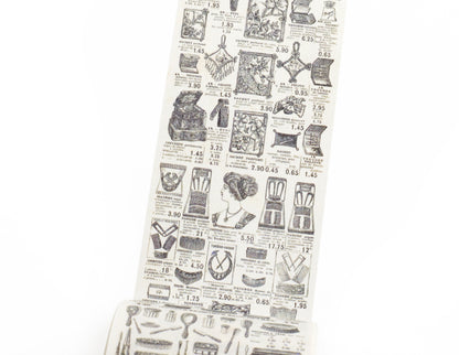 Close-up of washi tape with various ladies&