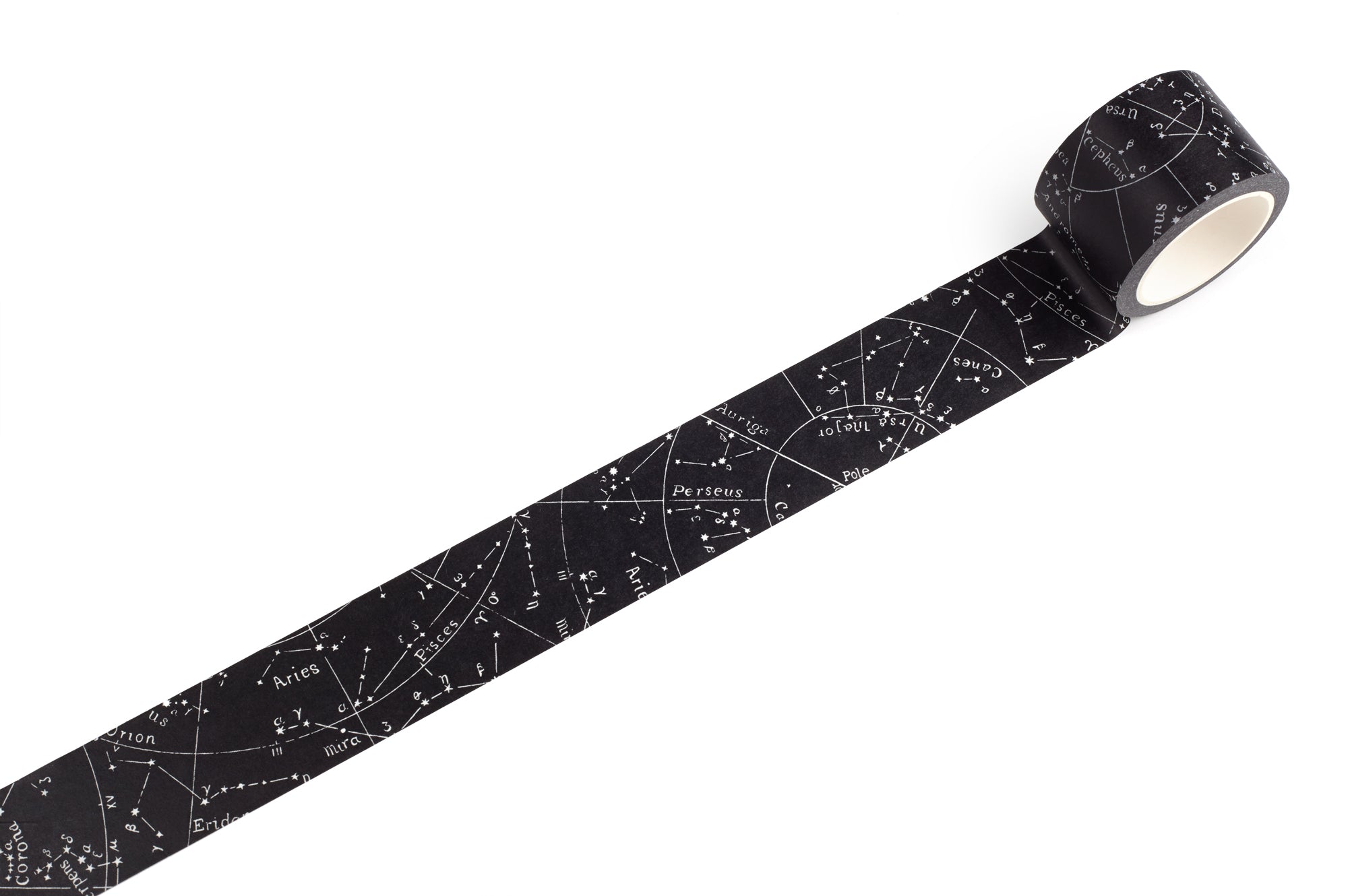 Roll of tape with star constellation pattern on a white background