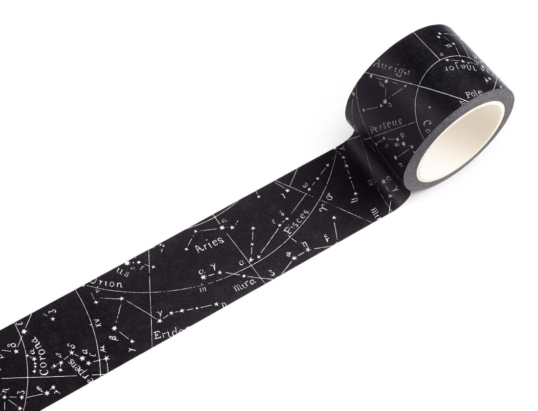 Roll of tape with zodiac constellation design on a white background