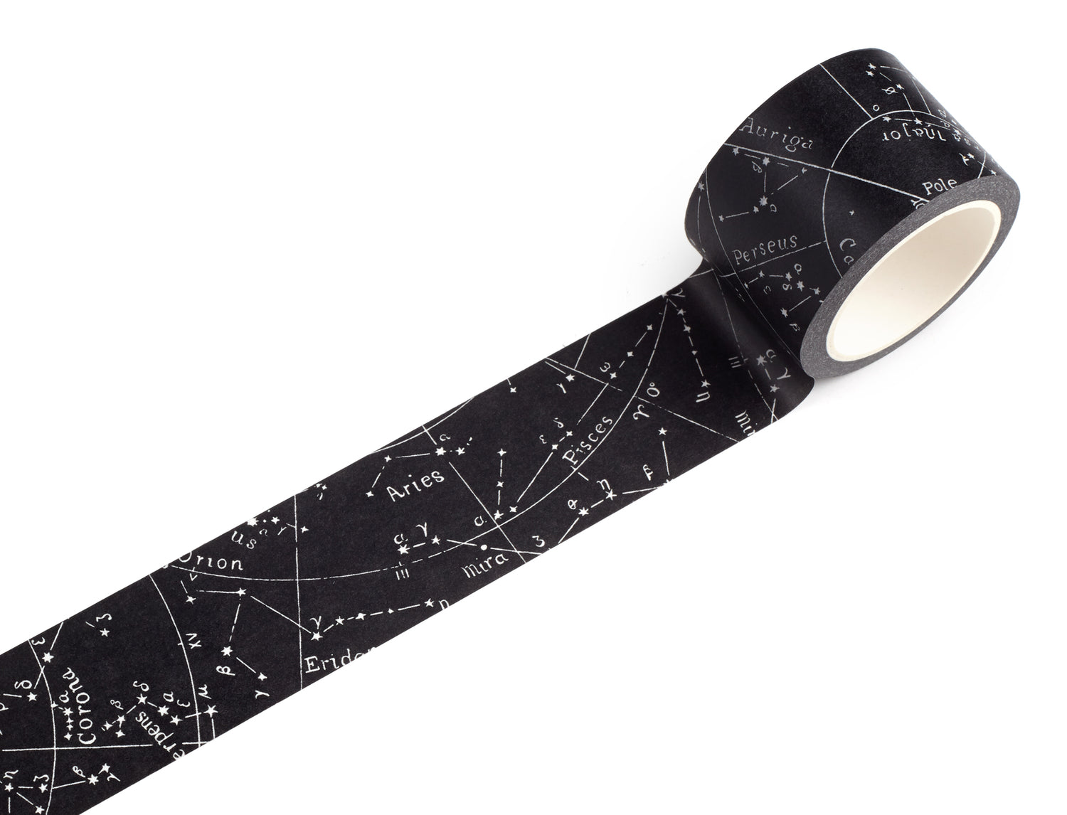 Roll of tape with zodiac constellation design on a white background