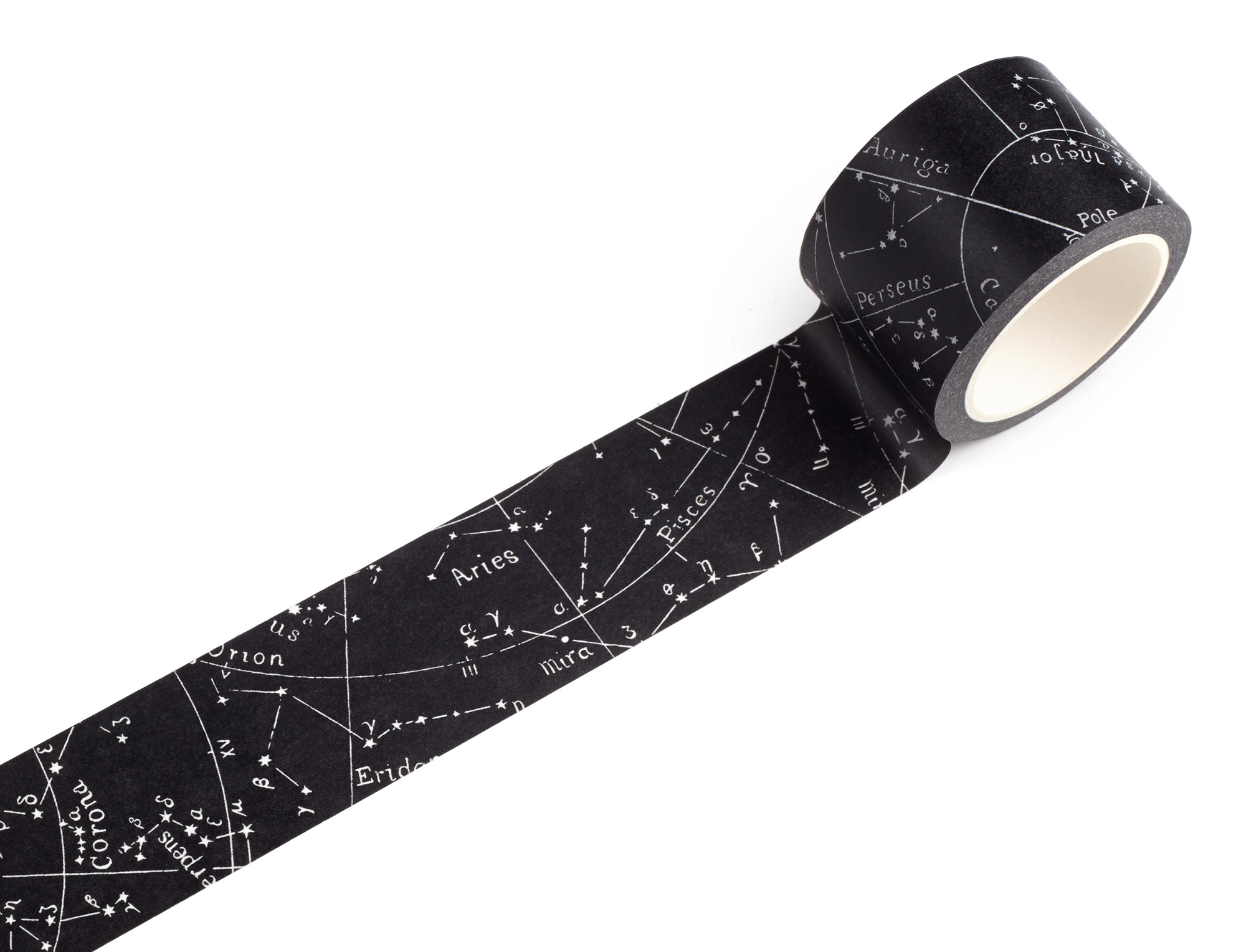 Roll of tape with zodiac constellation design on a white background