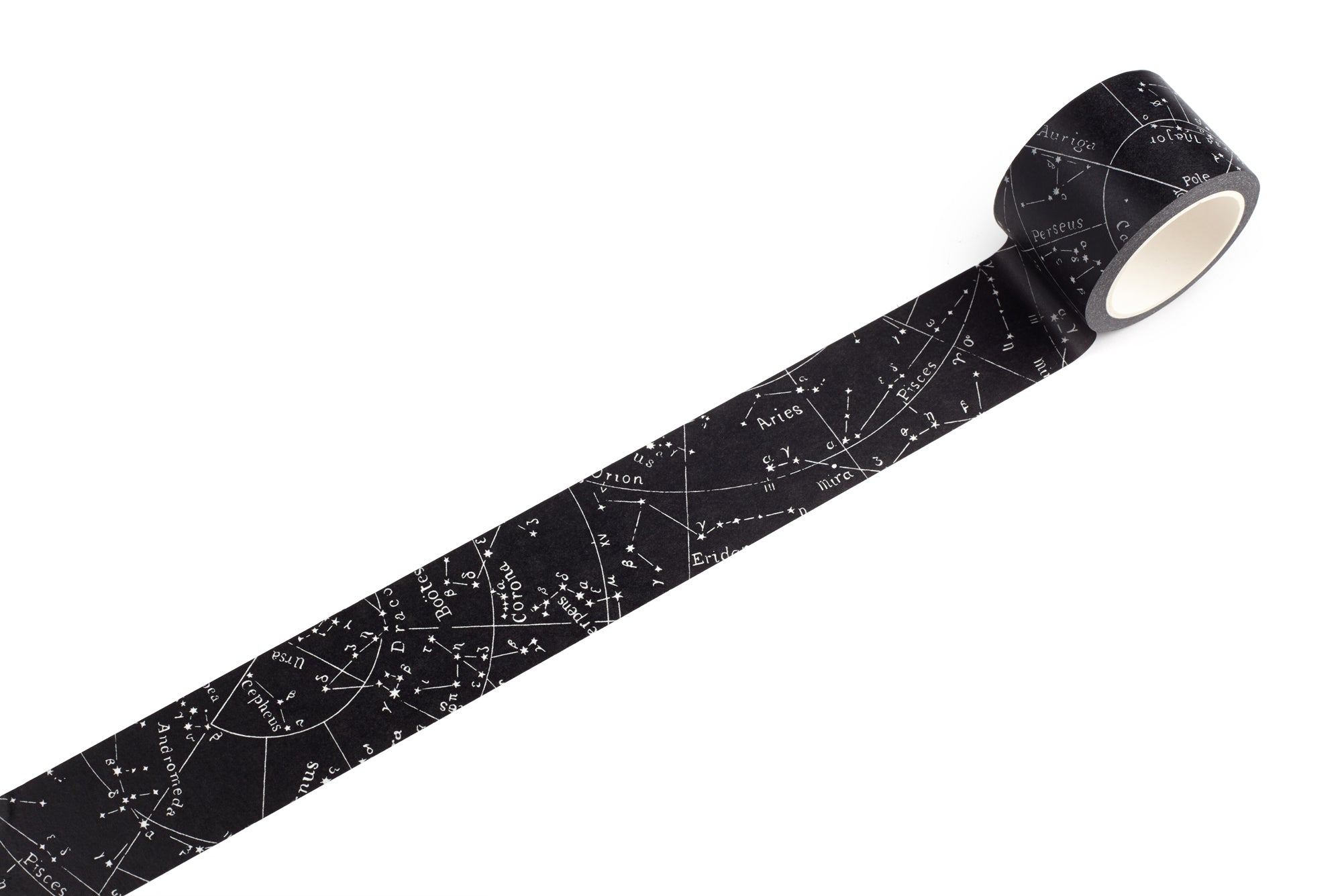 Roll of tape with star constellation pattern on a white background