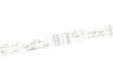 A close-up of washi tape with handwritten black ink text and cursive handwriting, shown diagonally against a plain white background.