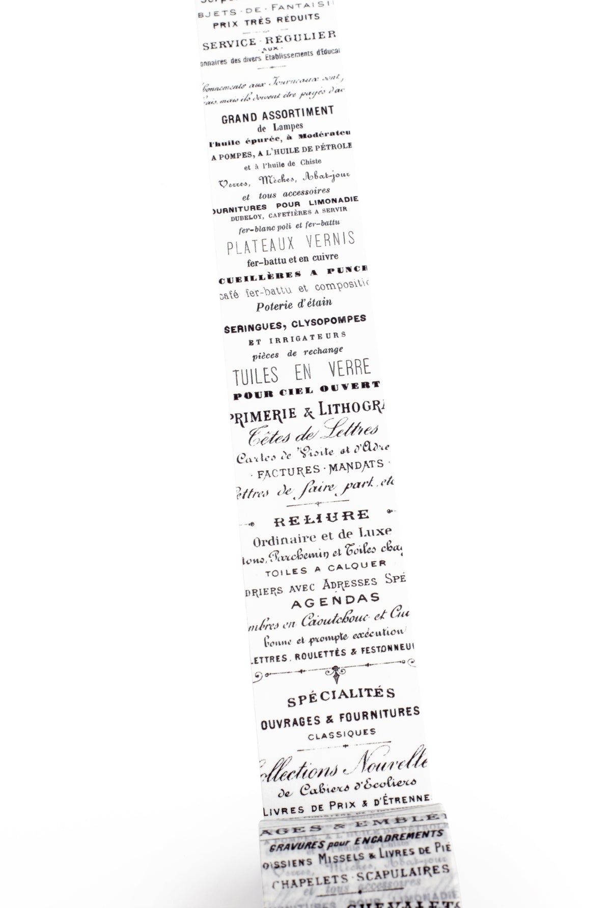 Washi tape with French text