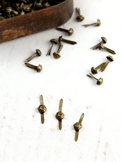 Mini Hexagon Metal Brads