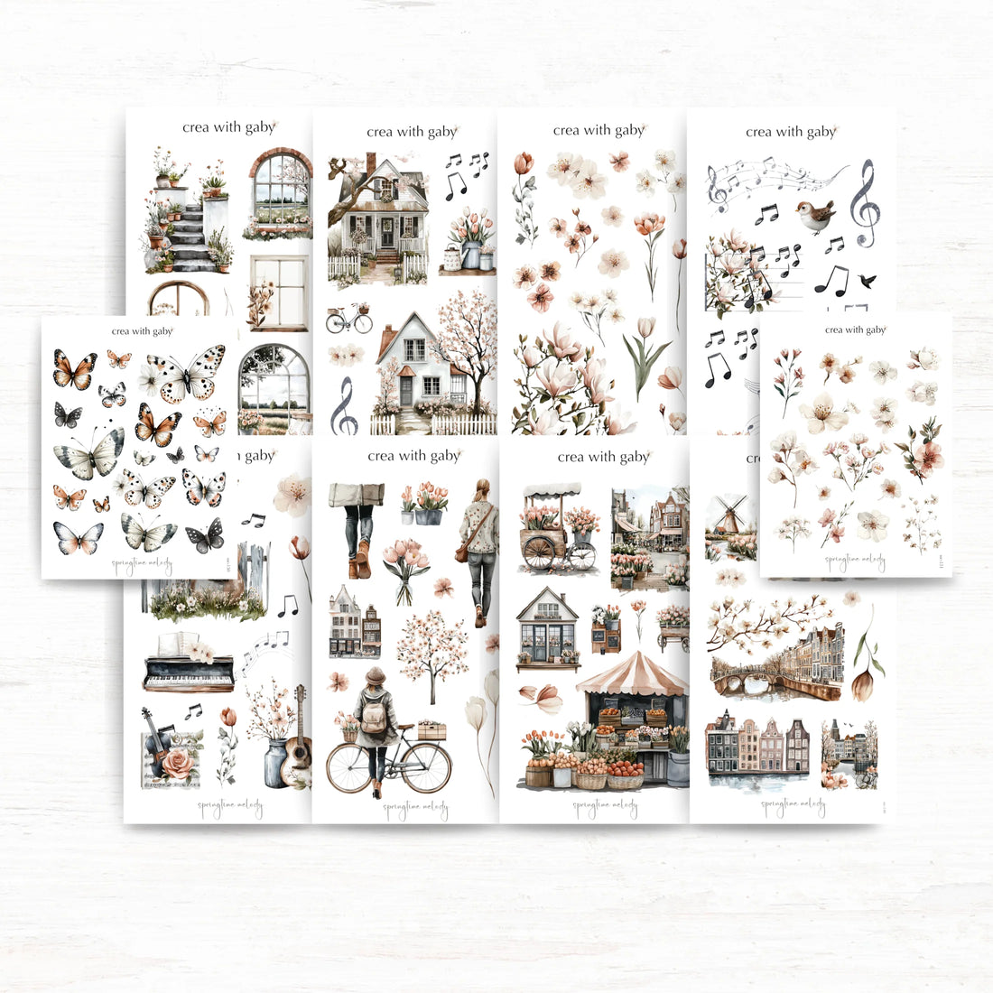 Springtime Melody Washi Stickers