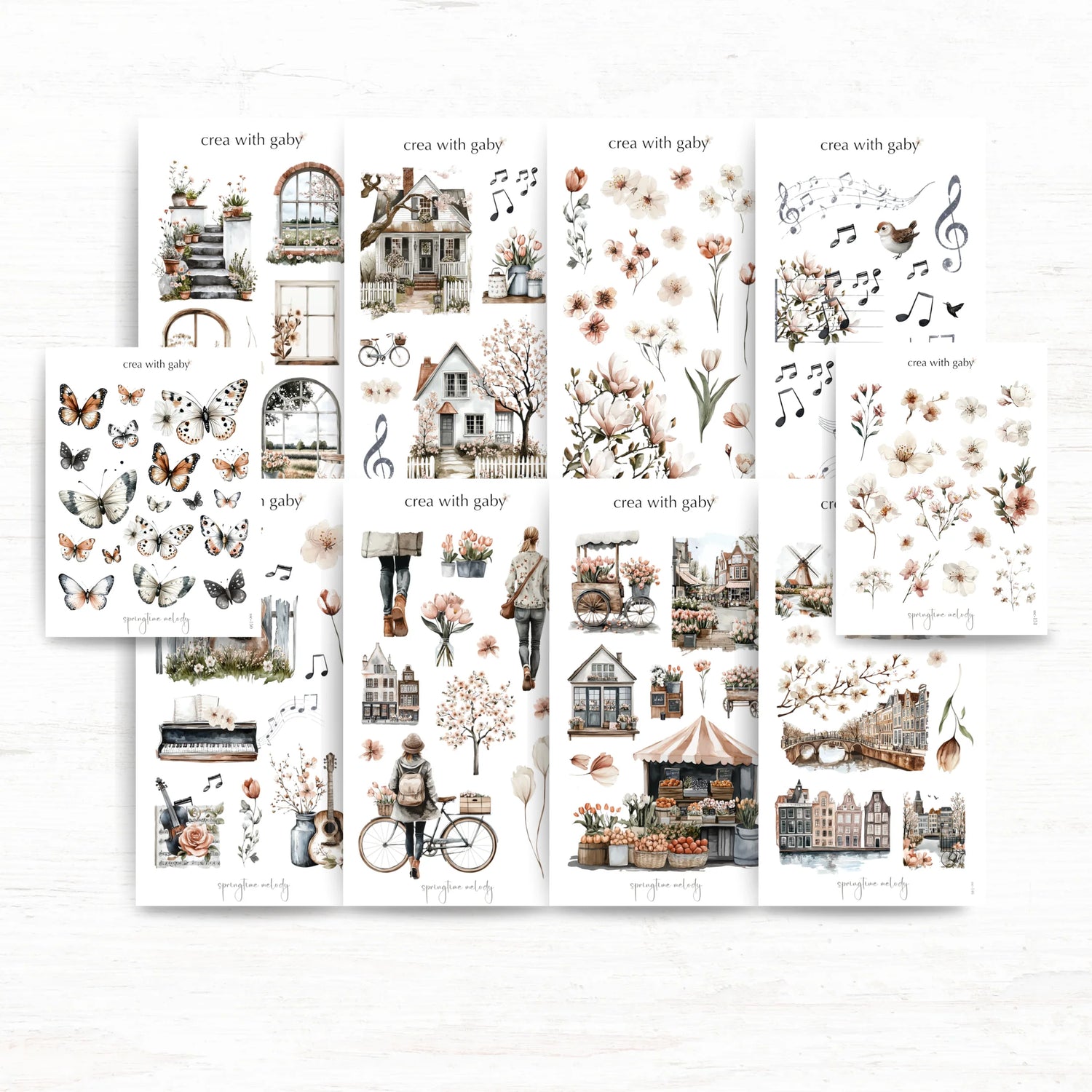 Springtime Melody Washi Stickers