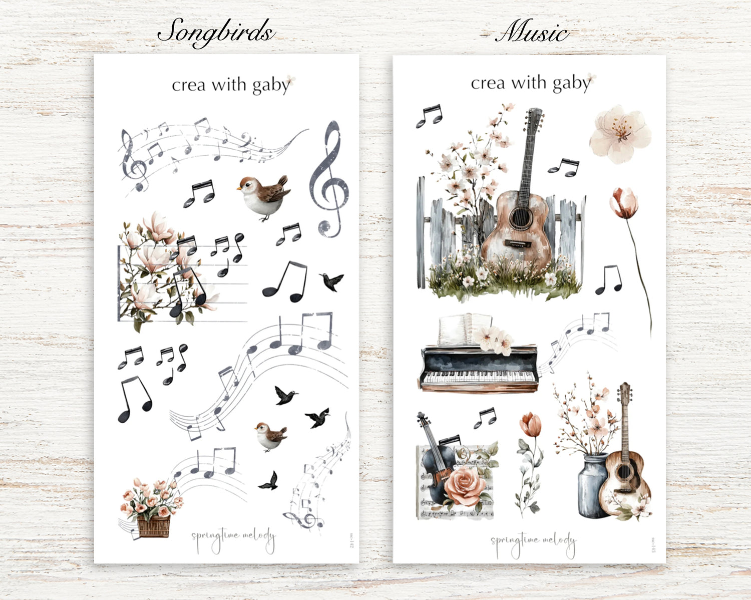 Springtime Melody Washi Stickers