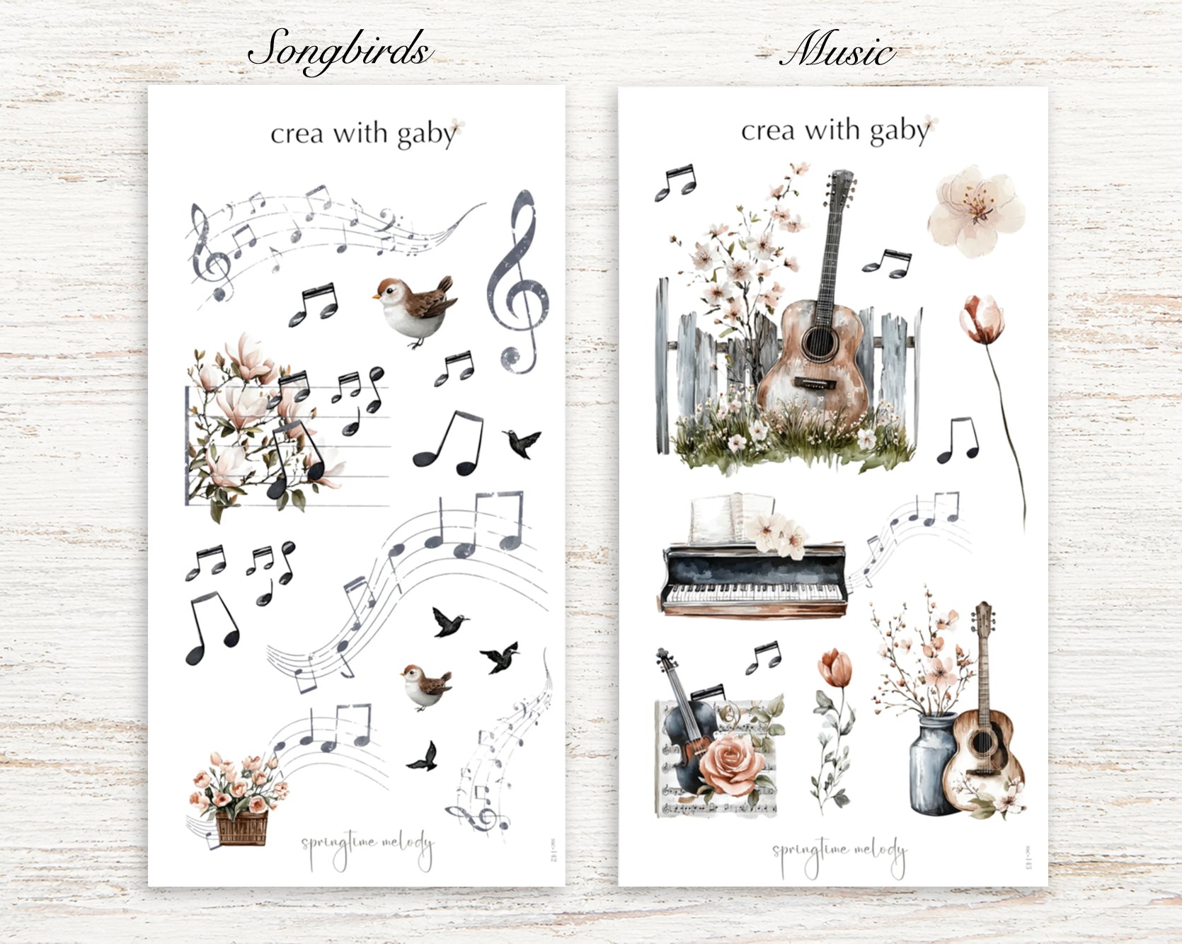Springtime Melody Washi Stickers