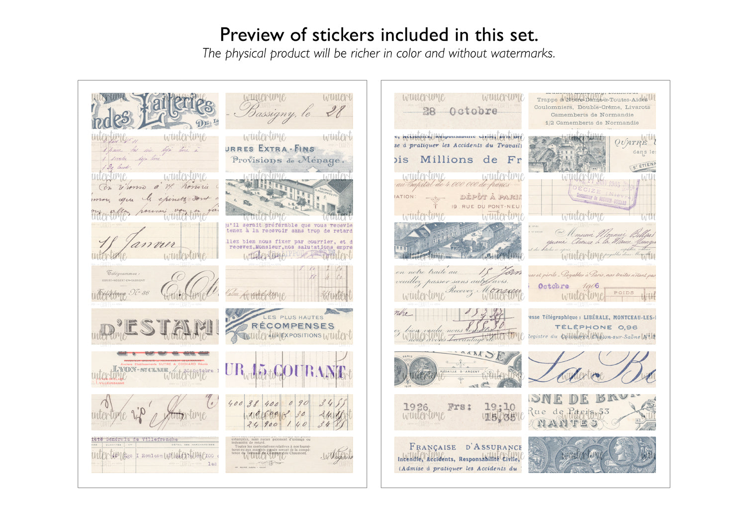 French Receipts Sticker Set