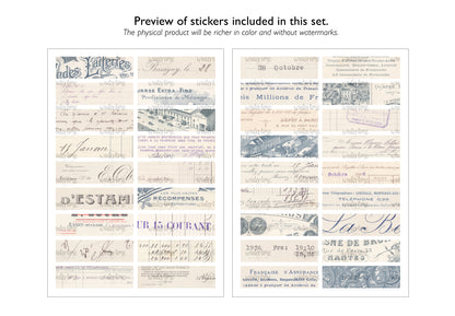 French Receipts Sticker Set