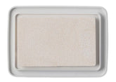 Glacier White ink pad sponge inside a light gray plastic tray, shown from a top-down view on a white background.