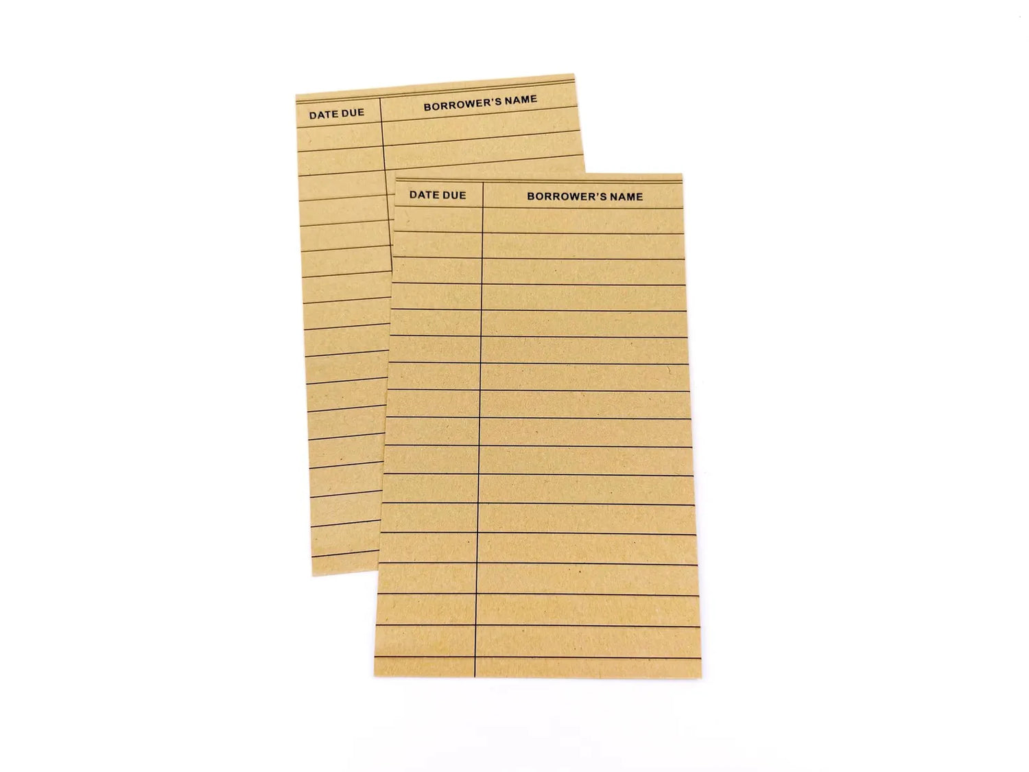 Library Cards With Pockets