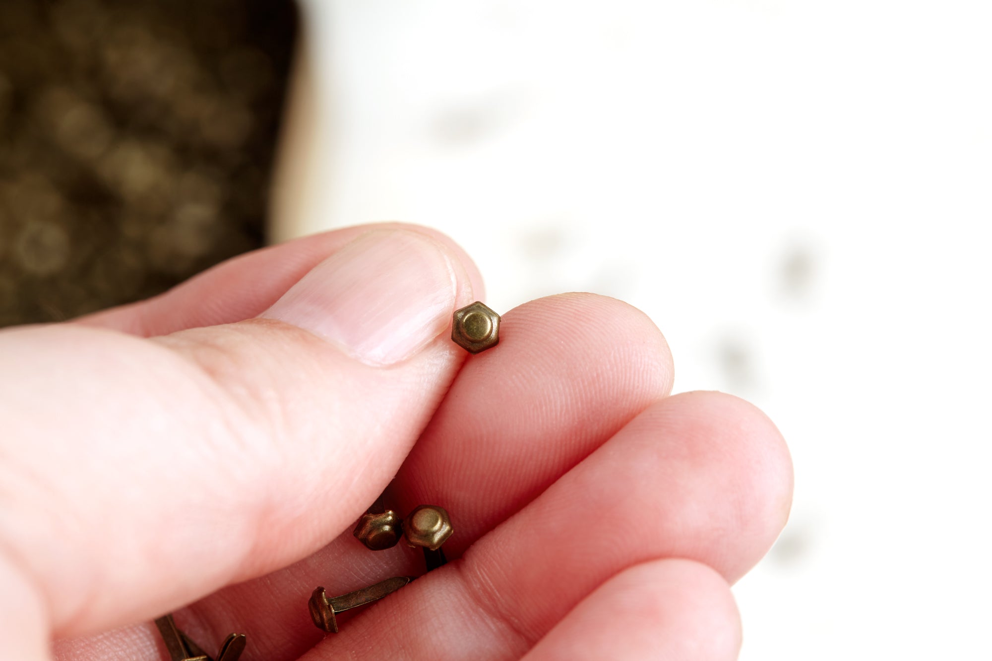 Mini Hexagon Metal Brads