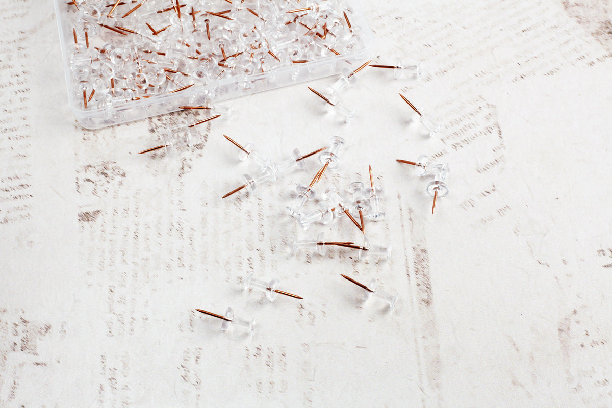 Perfectly Imperfect: 200 Rose Gold Push Pins
