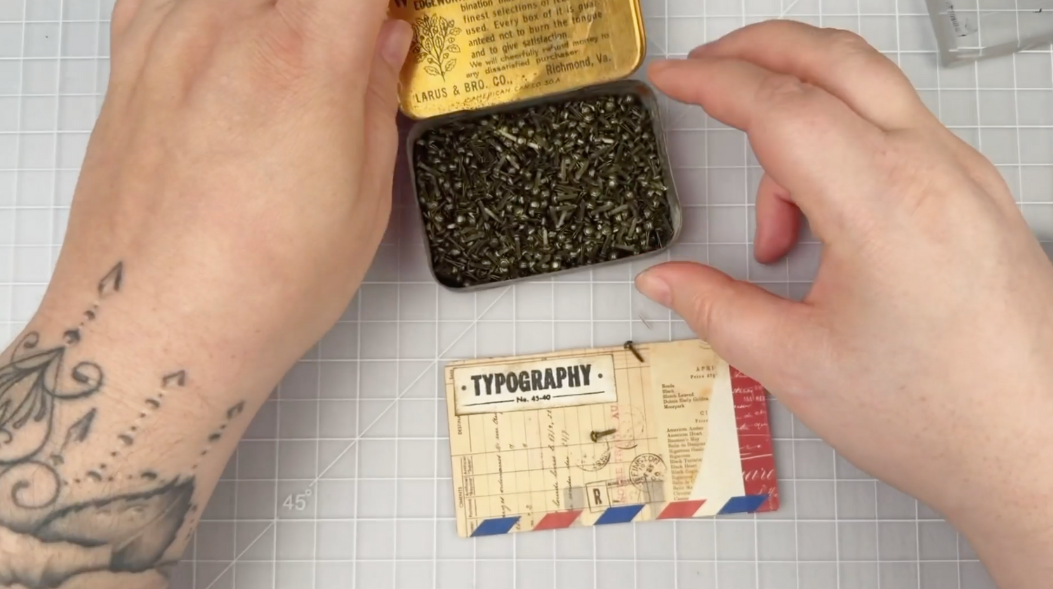 Mini Hexagon Metal Brads