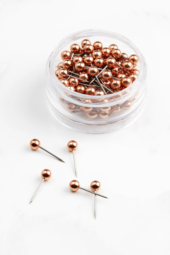 100 Rose Gold Map Pins
