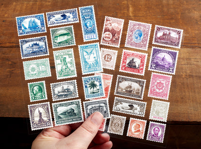 Vintage Stamps Reproduction Sticker Set