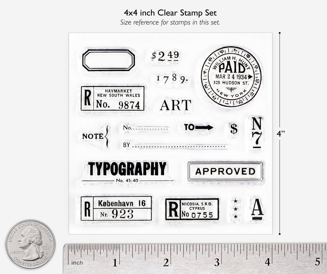 Typography Clear Stamps