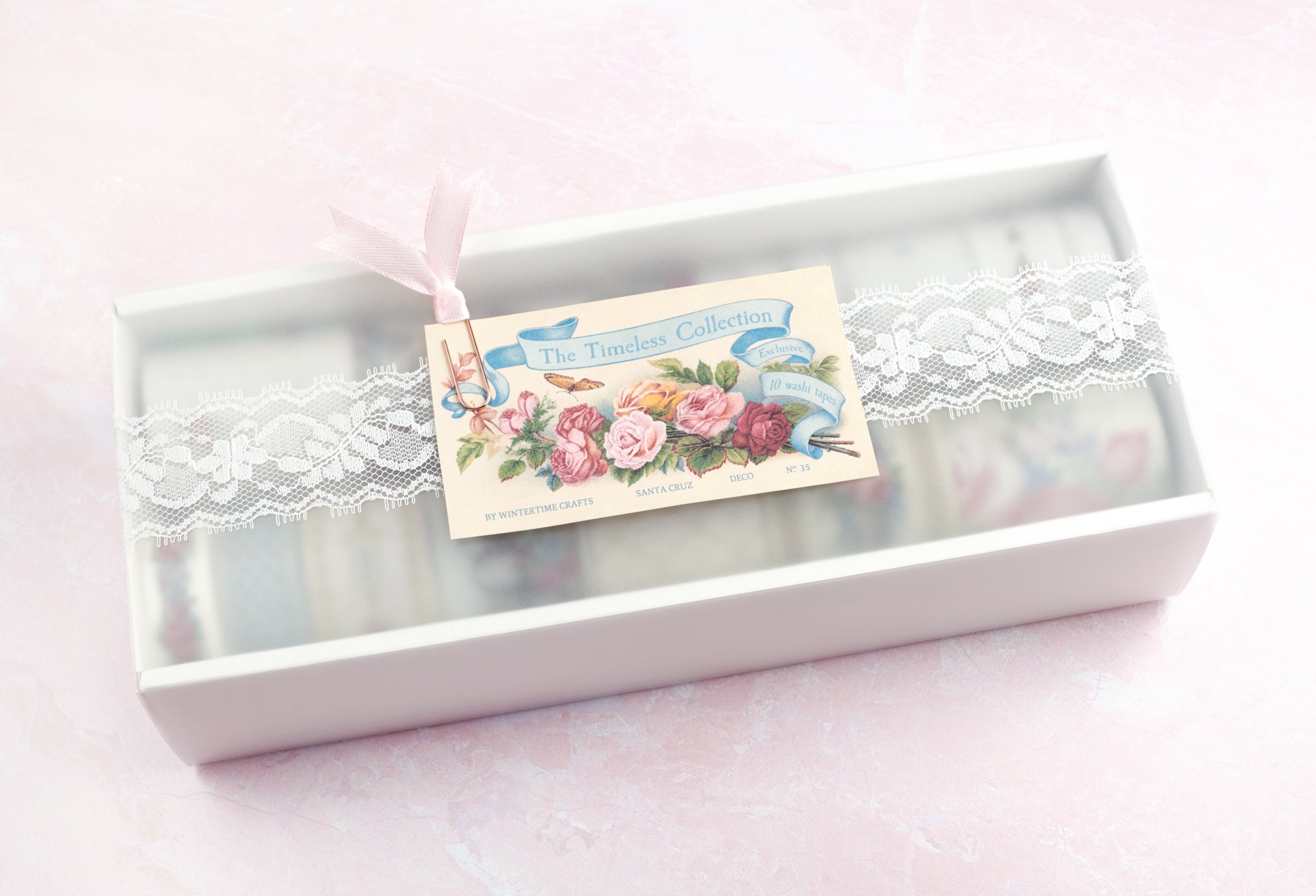A boxed set of patterned washi tapes from &