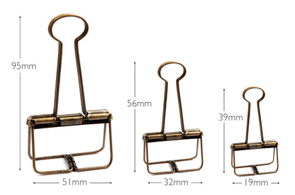 Vintage Bronze Skeleton Paper Clips, 3 Sizes