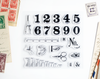 Clear stamp set with vintage numbers