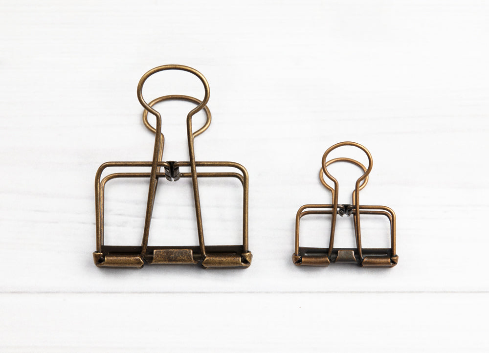 Vintage Bronze Skeleton Paper Clips, 3 Sizes