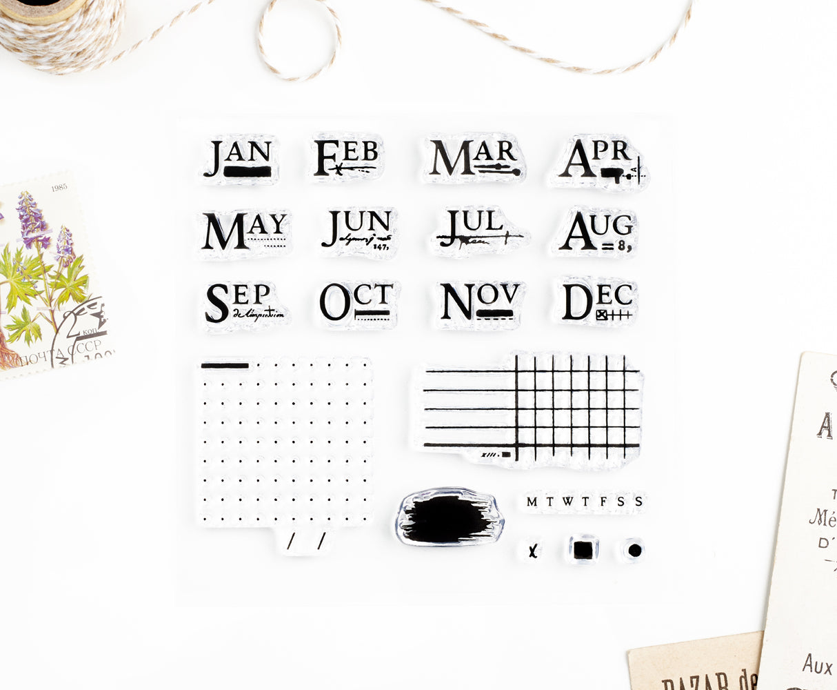 Monthly notes stamp set
