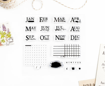 Monthly notes stamp set