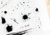 Grunge ink splatter stamp close-up