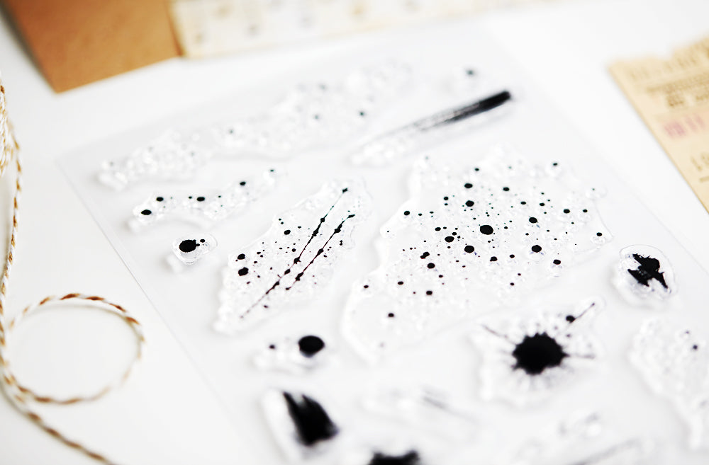 Fine ink splatter scrapbooking stamp